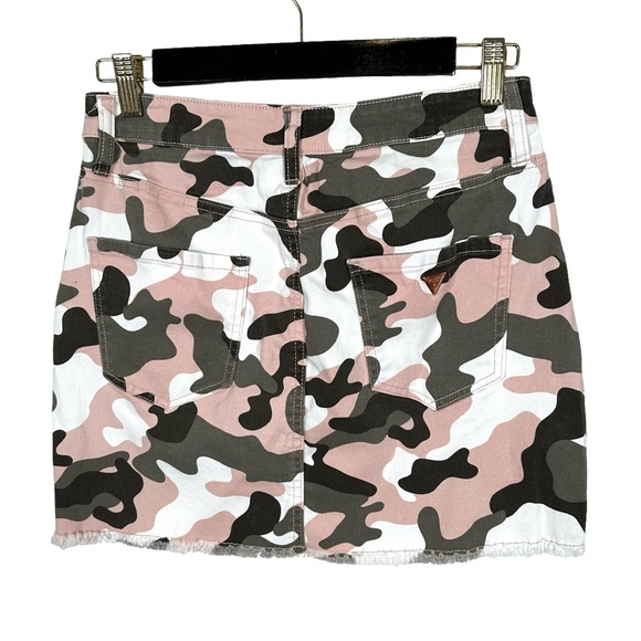 Guess Pink Green Camouflage Mini Skirt - Picture 3 of 8